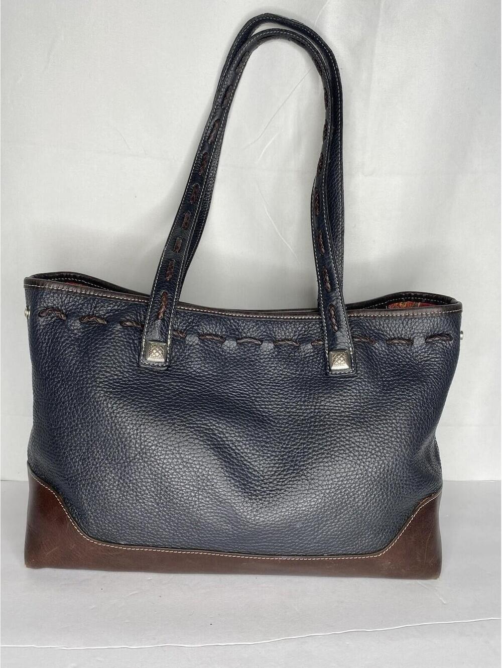 Brighton Black Brown Leather Satchel Handbag